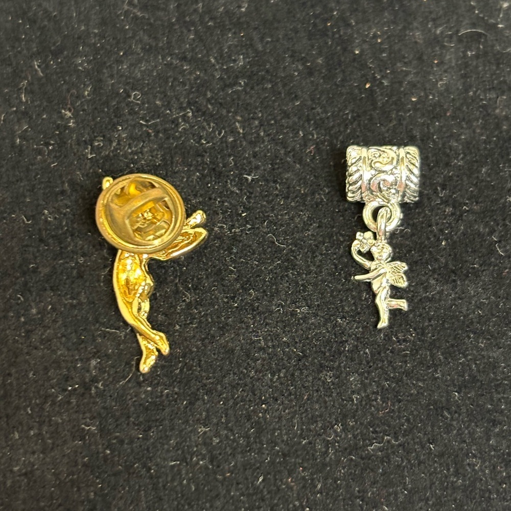 Gold Tone and Silver Tone Fairy Charm and Pin Set - Picture 4 of 7